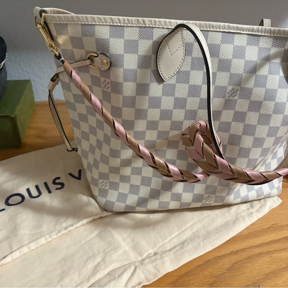 Louis Vuitton Neverfull MM - Damier Azur /pink